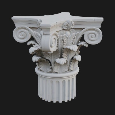 Carved Column Capital Design 23 3D Print Model
