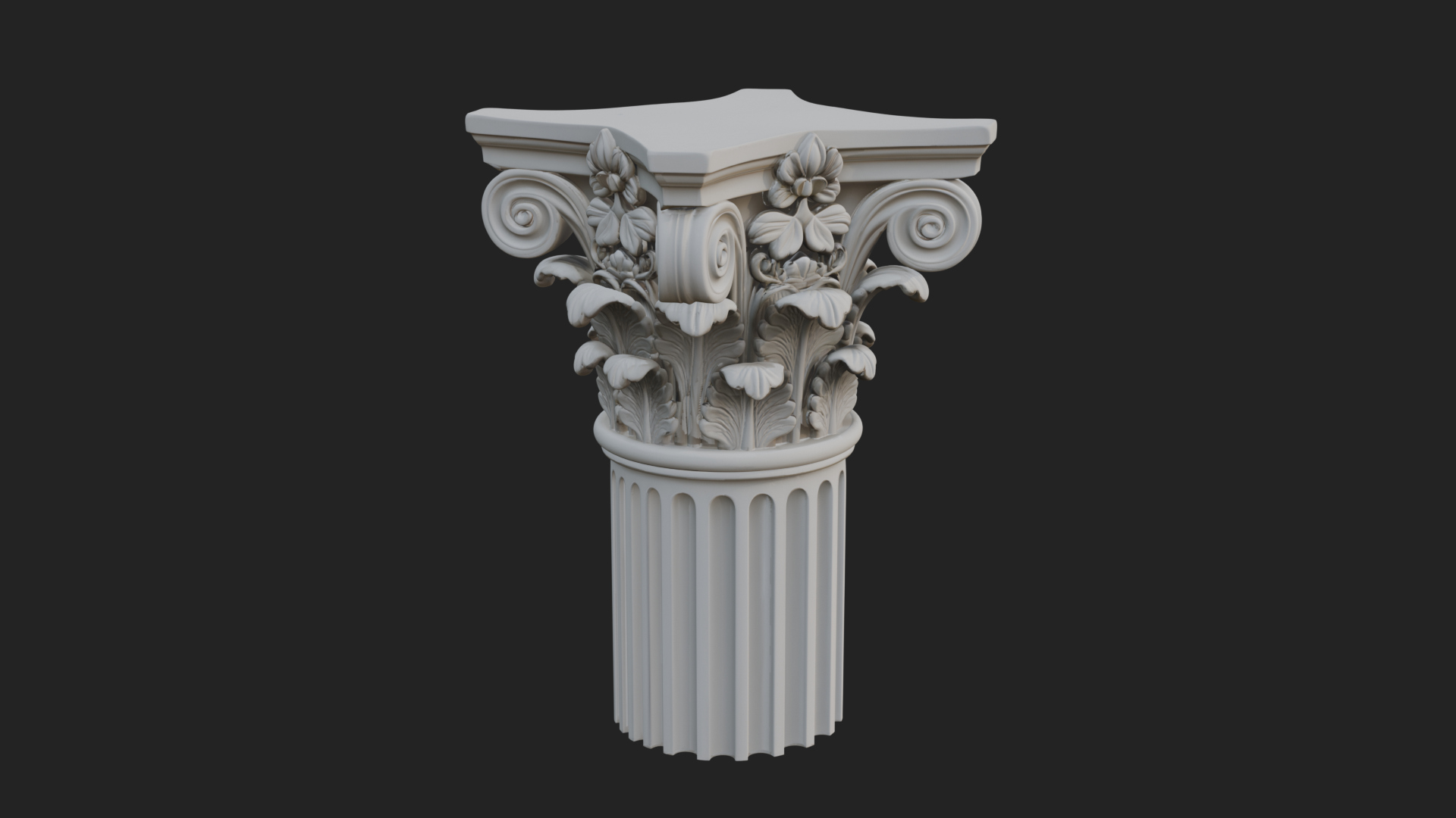 Carved Column Capital Design 24 3D Print Model 3D Model