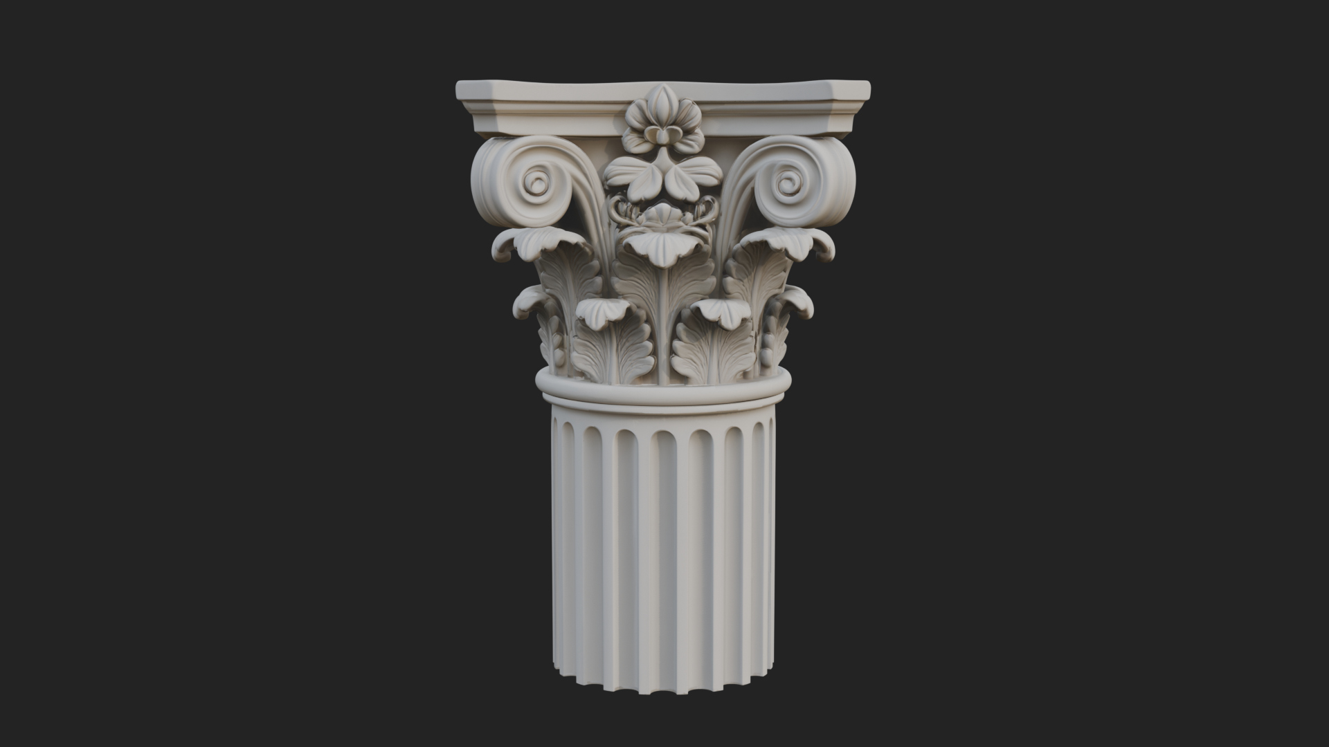 Carved Column Capital Design 24 3D Print Model 3D Model