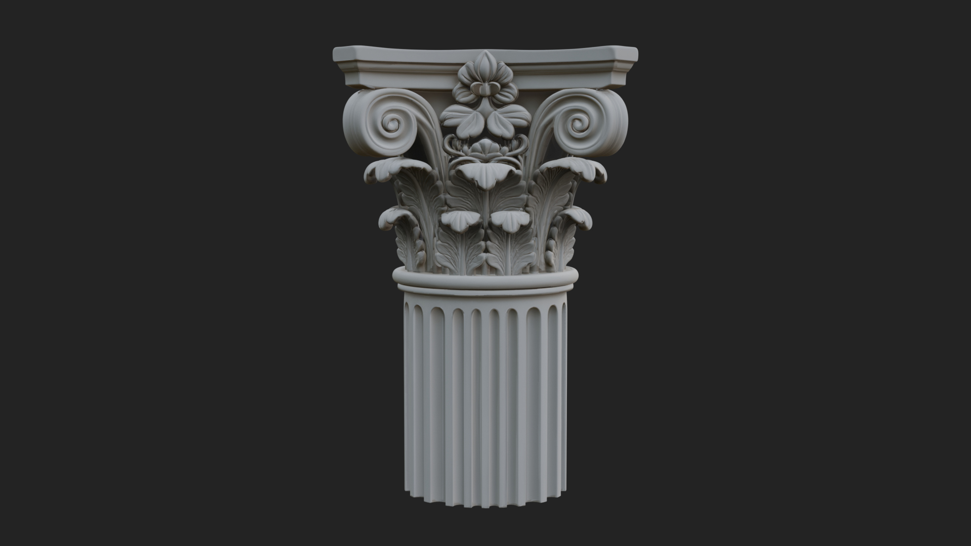 Carved Column Capital Design 24 3D Print Model 3D Model