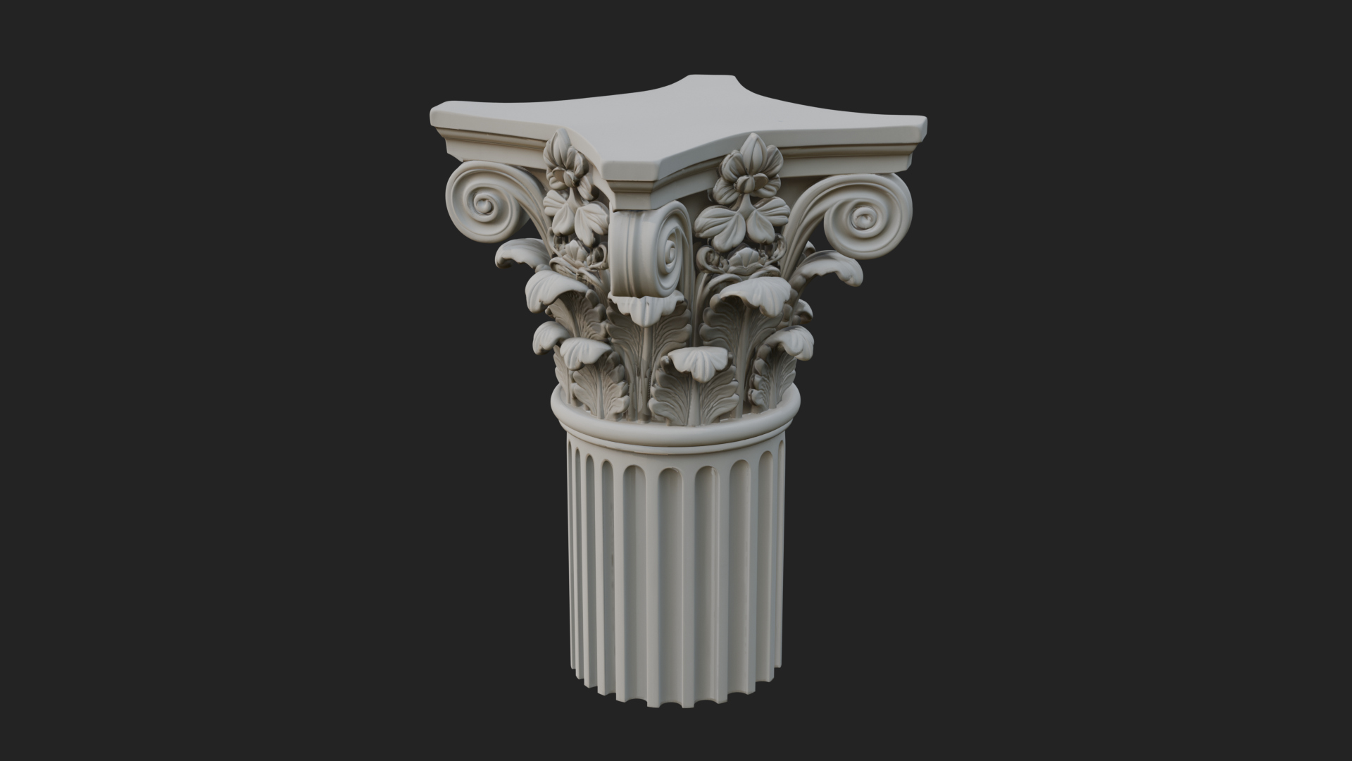 Carved Column Capital Design 24 3D Print Model 3D Model