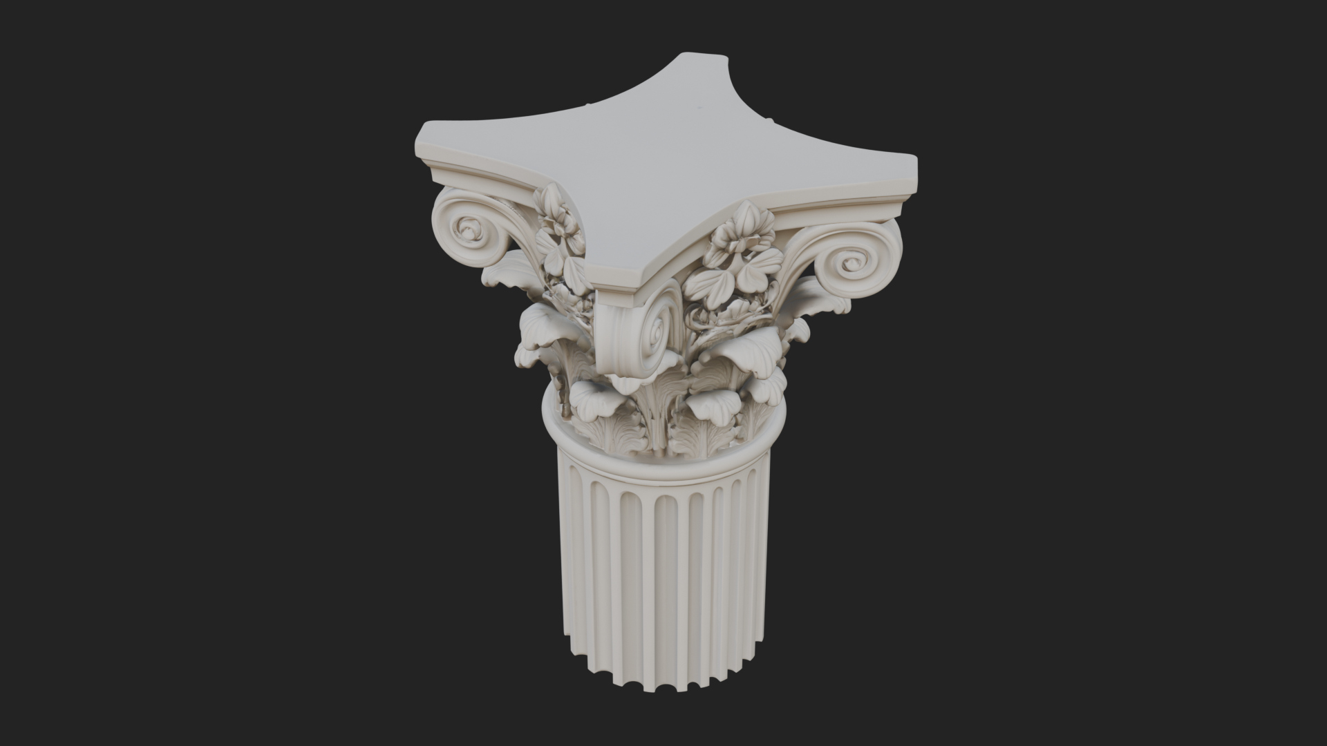 Carved Column Capital Design 24 3D Print Model 3D Model