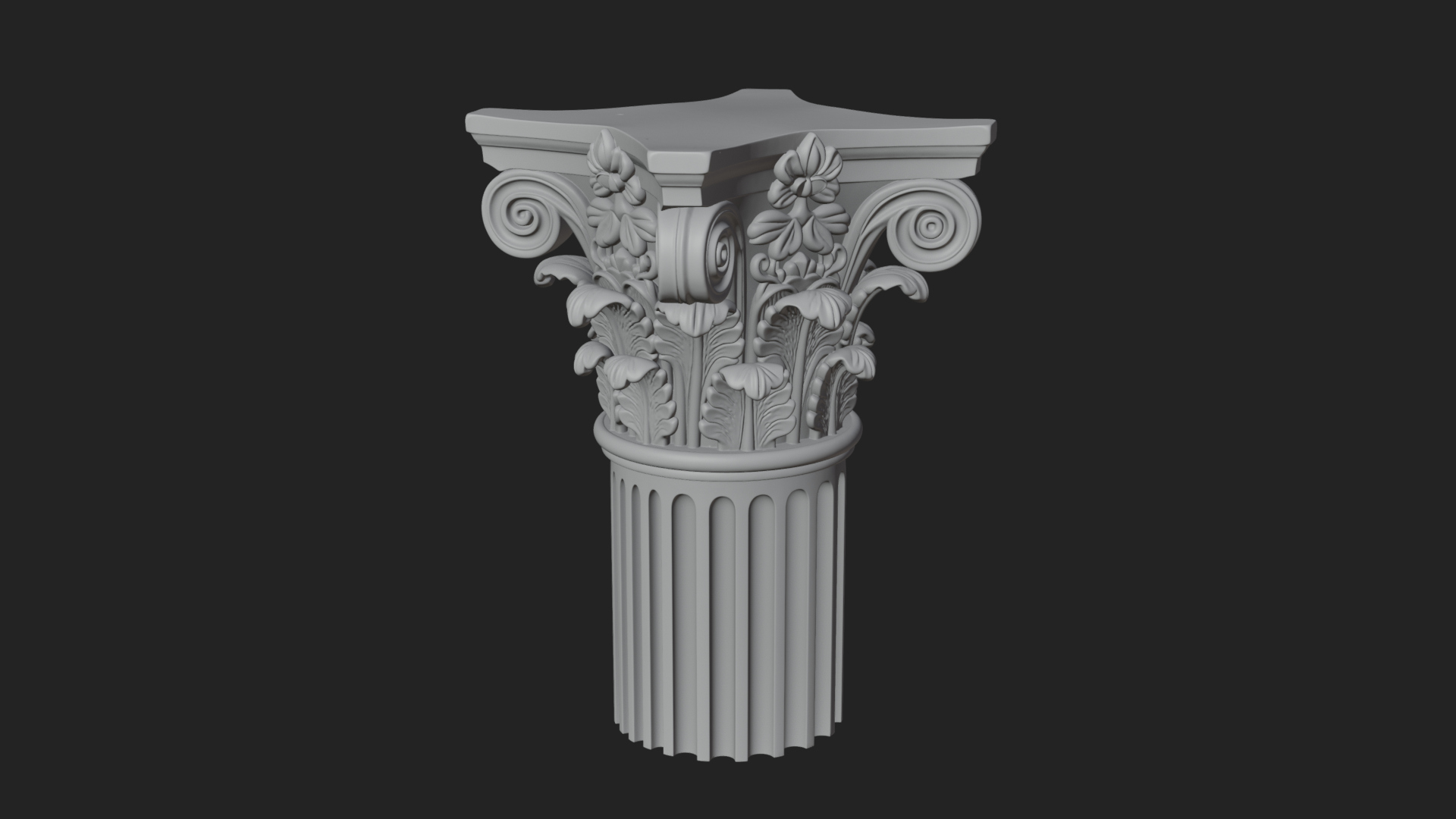 Carved Column Capital Design 24 3D Print Model 3D Model
