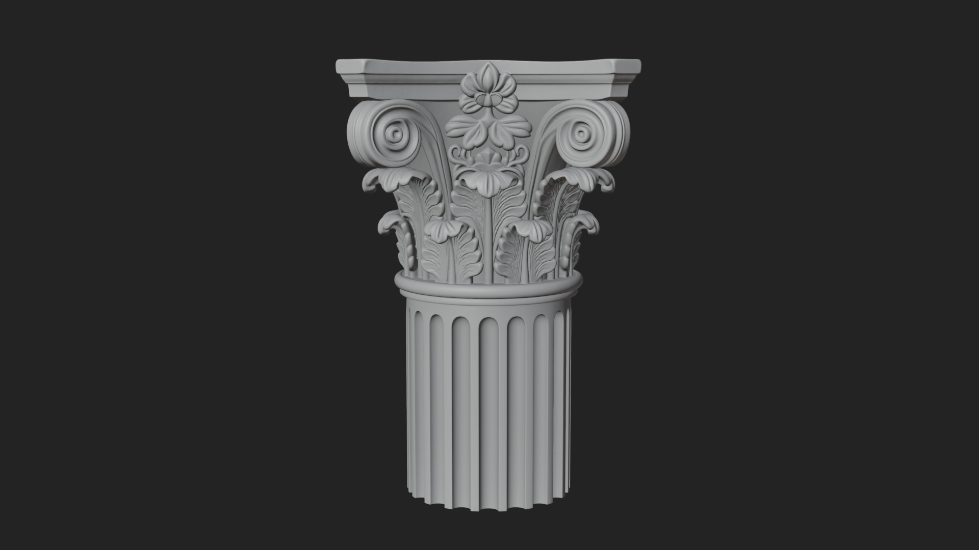 Carved Column Capital Design 24 3D Print Model 3D Model