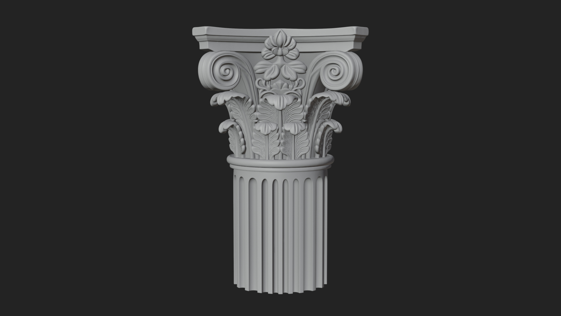Carved Column Capital Design 24 3D Print Model 3D Model