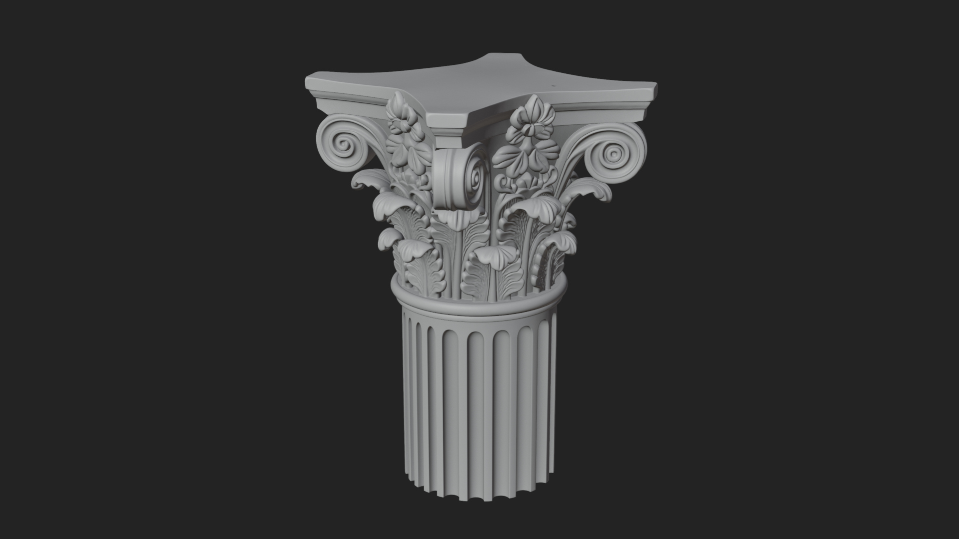 Carved Column Capital Design 24 3D Print Model 3D Model