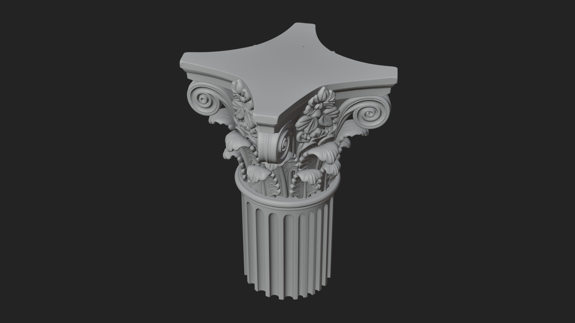 Carved Column Capital Design 24 3D Print Model 3D Model