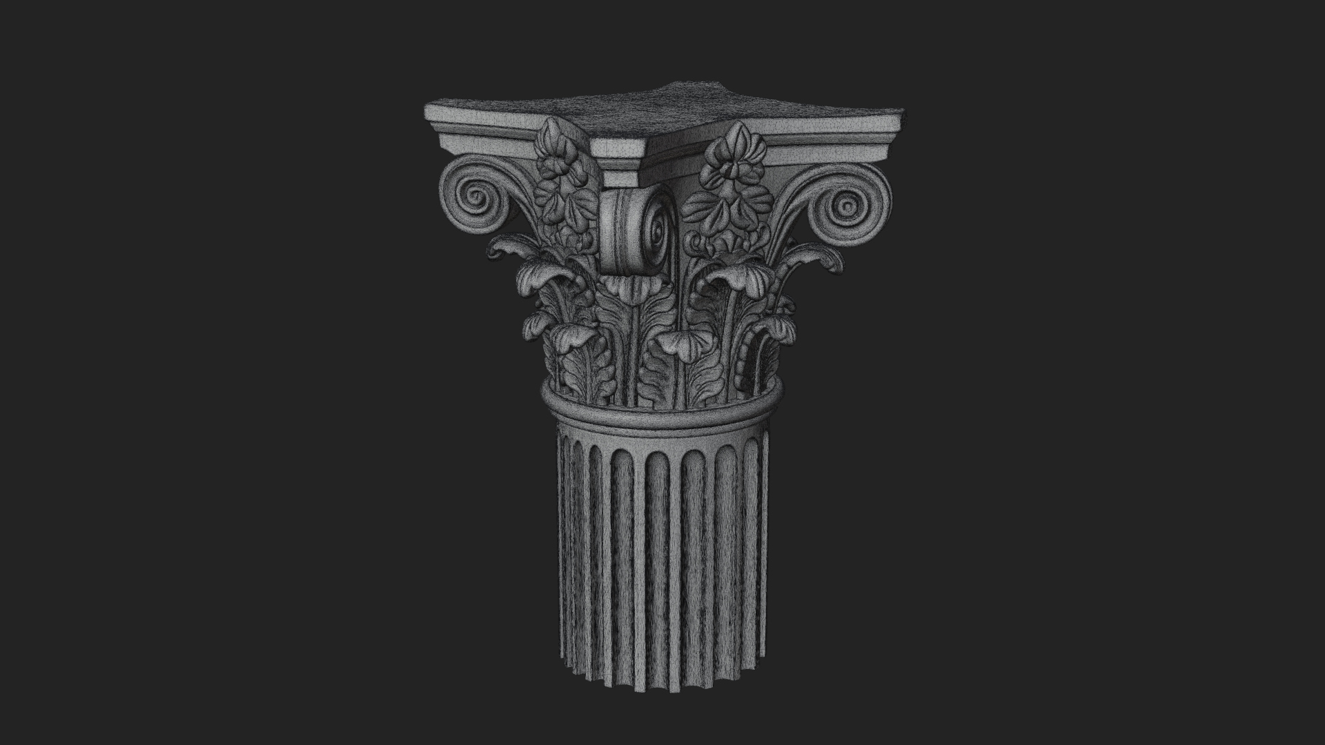 Carved Column Capital Design 24 3D Print Model 3D Model