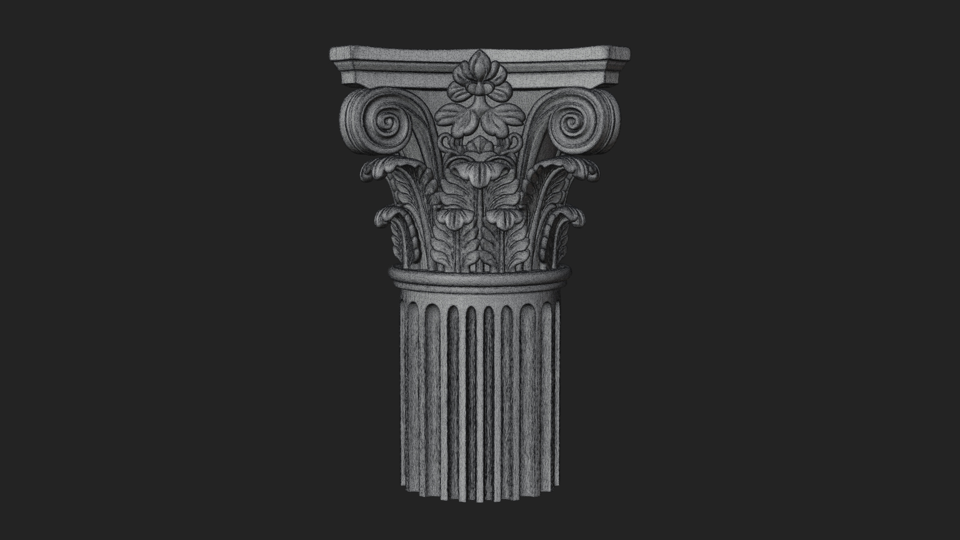 Carved Column Capital Design 24 3D Print Model 3D Model