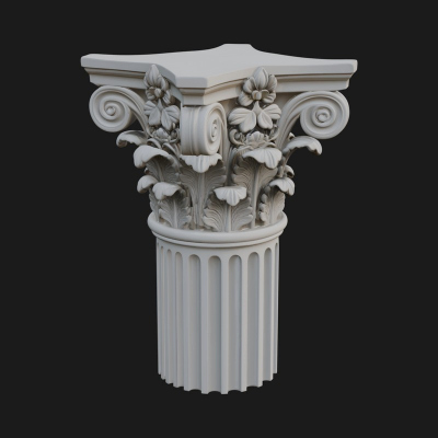 Carved Column Capital Design 24 3D Print Model