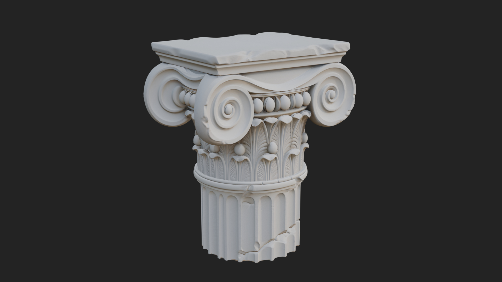 Carved Column Capital Design 25 3D Print Model 3D Model