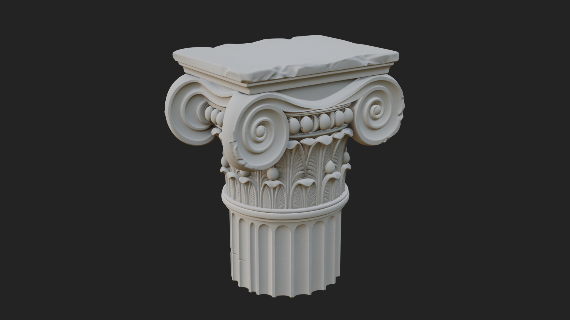 Carved Column Capital Design 25 3D Print Model 3D Model