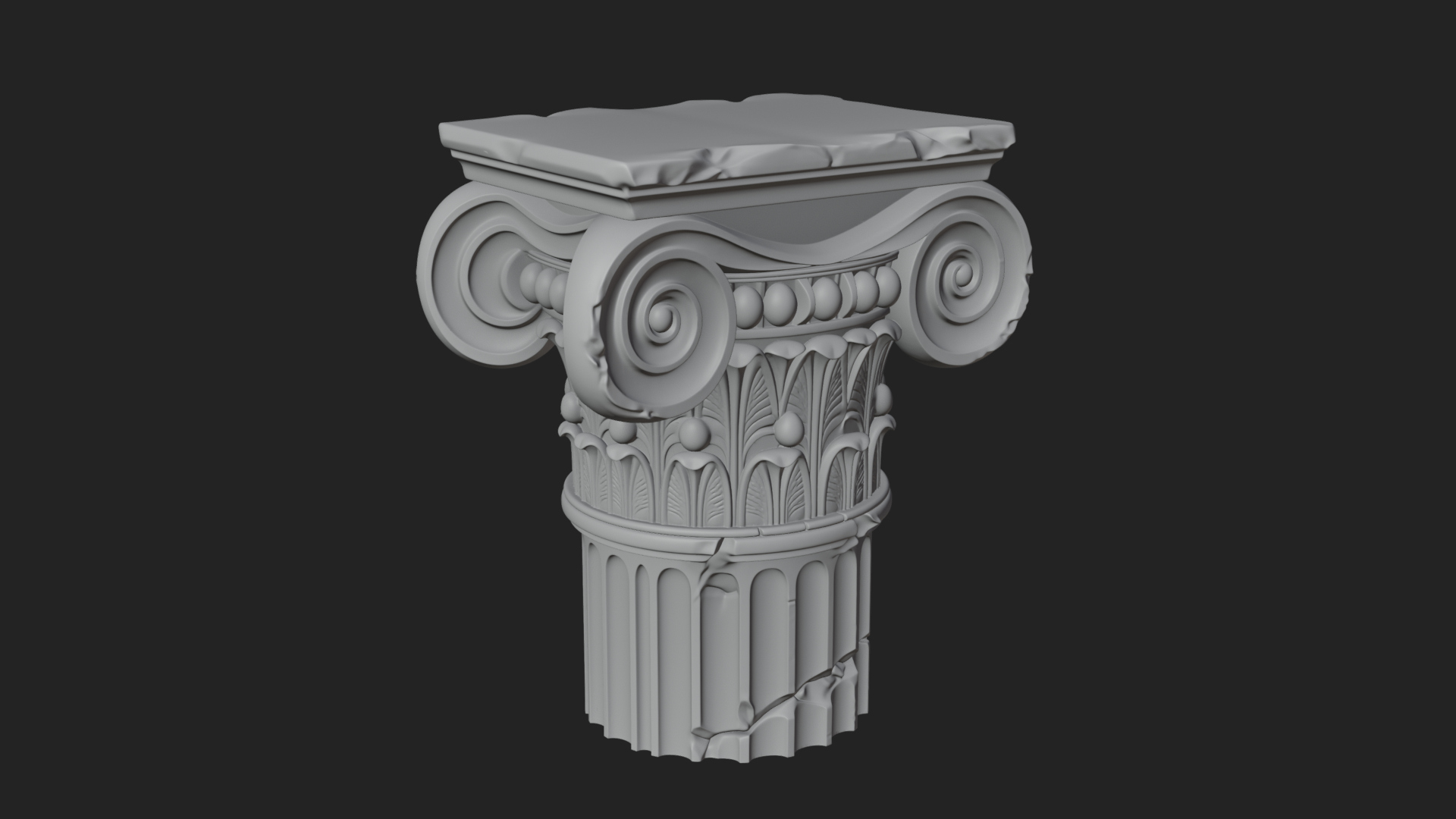 Carved Column Capital Design 25 3D Print Model 3D Model