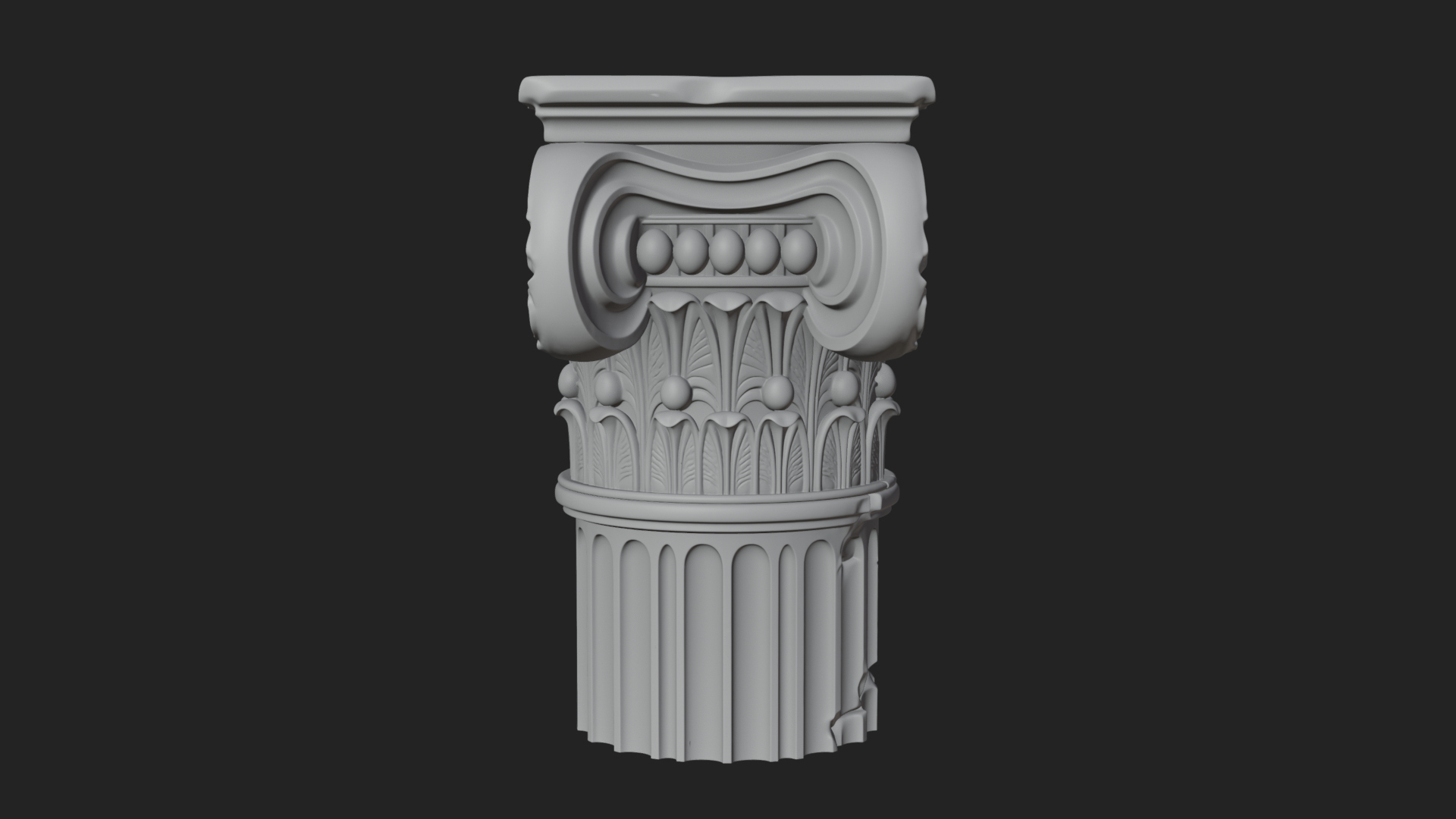 Carved Column Capital Design 25 3D Print Model 3D Model