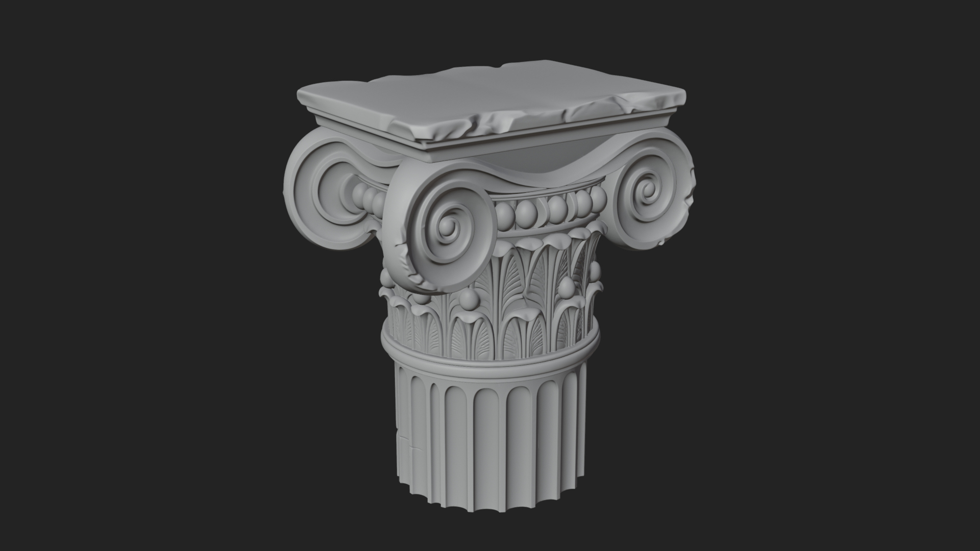 Carved Column Capital Design 25 3D Print Model 3D Model