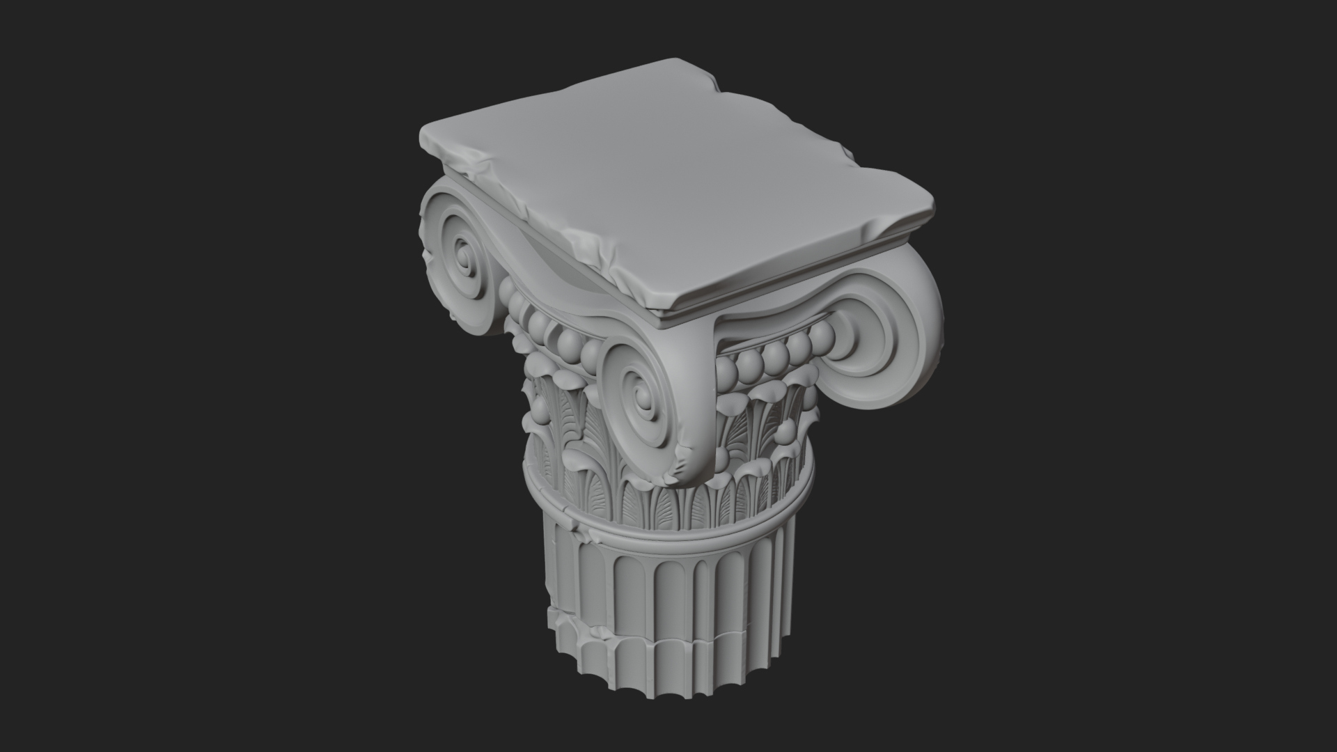 Carved Column Capital Design 25 3D Print Model 3D Model