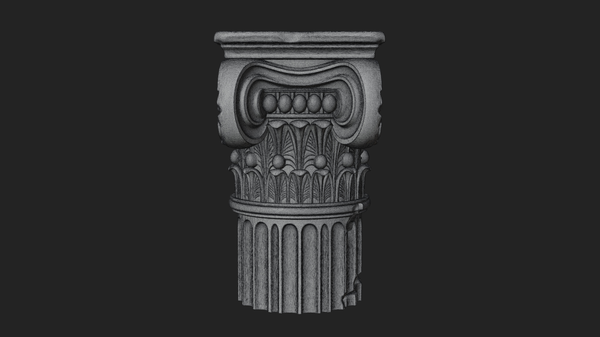 Carved Column Capital Design 25 3D Print Model 3D Model