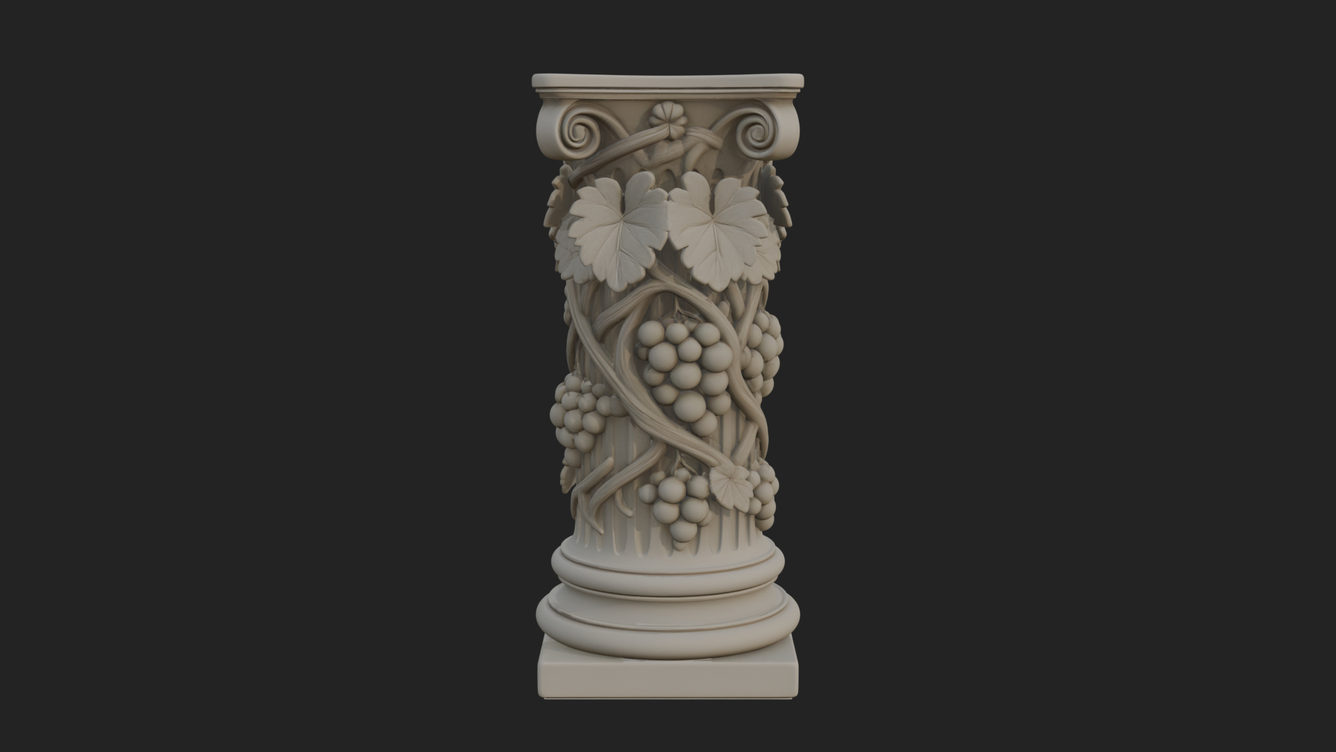 Carved Column Capital Design 26 3D Print Model 3D Model