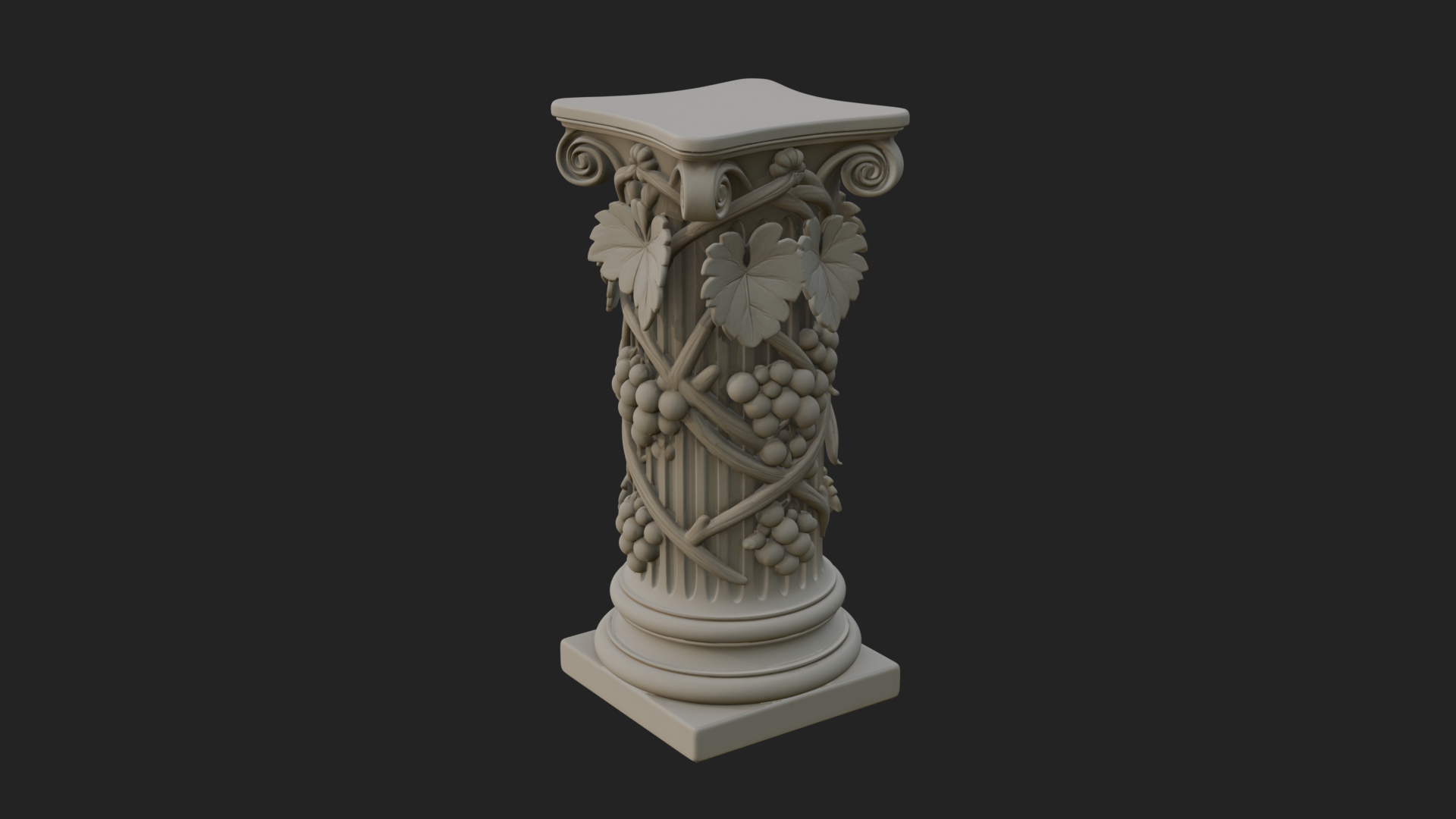 Carved Column Capital Design 26 3D Print Model 3D Model