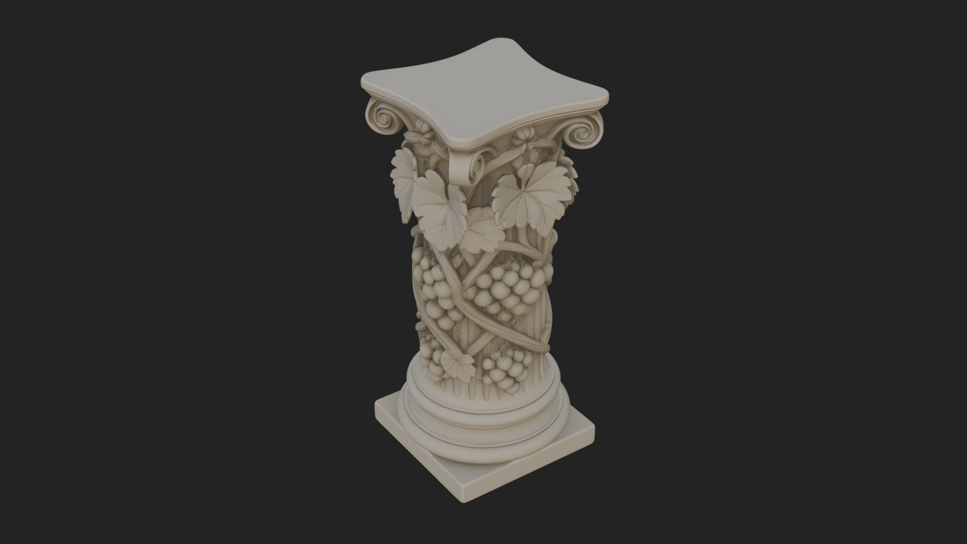 Carved Column Capital Design 26 3D Print Model 3D Model