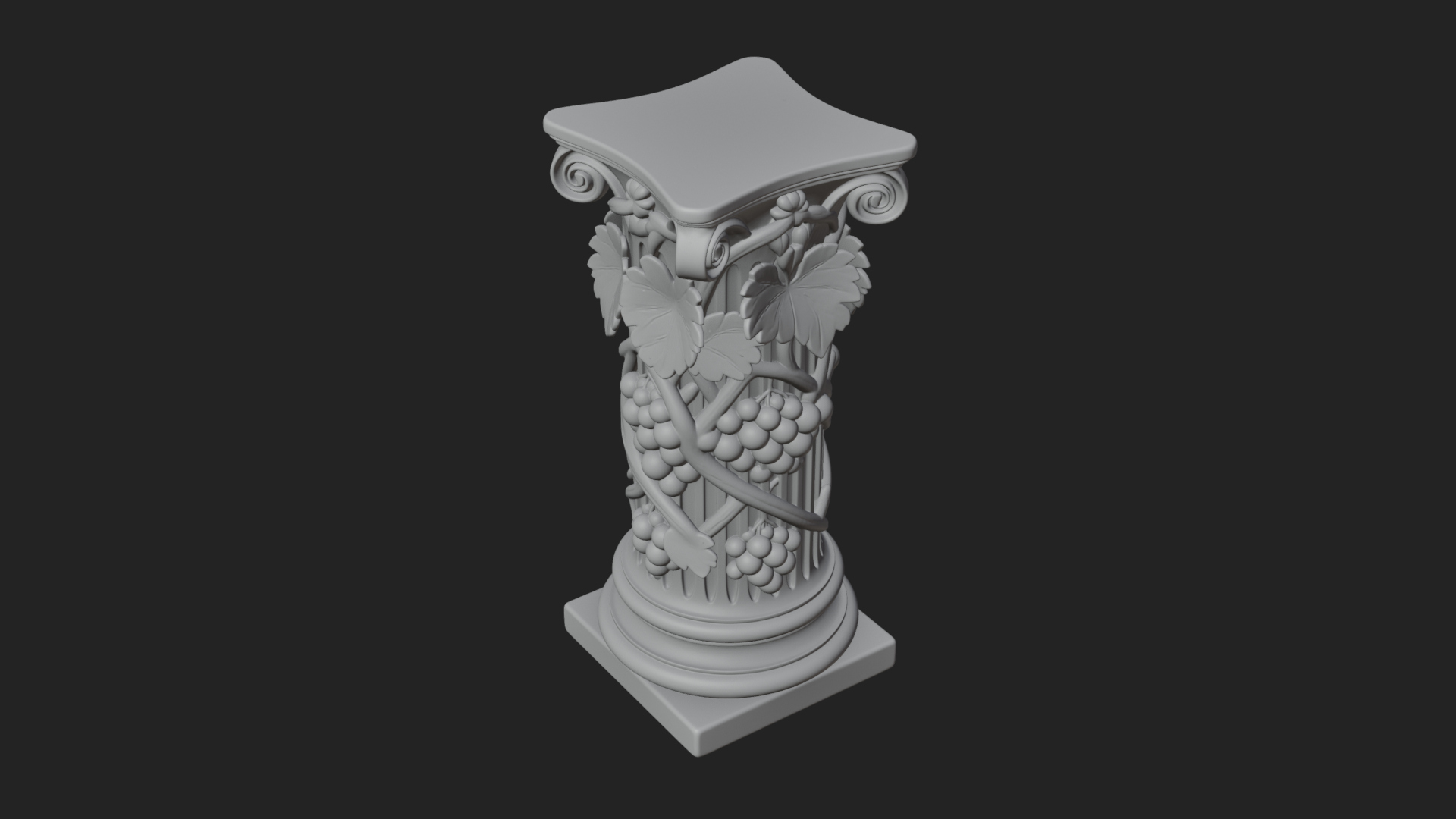 Carved Column Capital Design 26 3D Print Model 3D Model