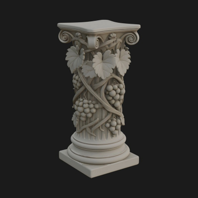 Carved Column Capital Design 26 3D Print Model