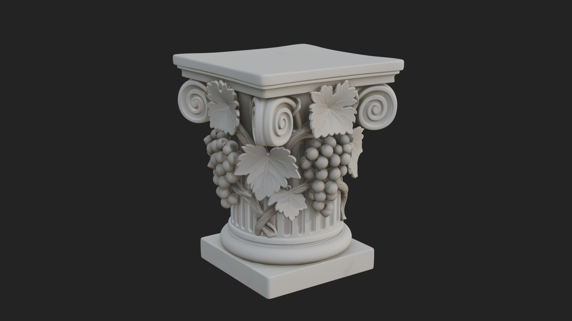 Carved Column Capital Design 27 3D Print Model 3D Model