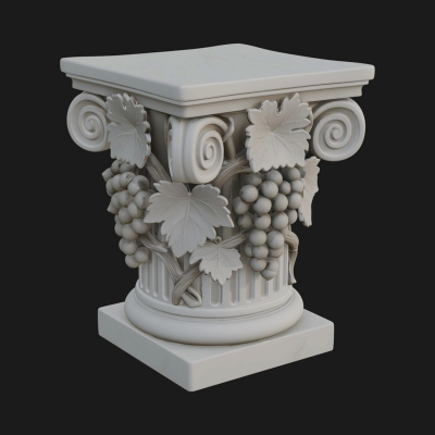 Carved Column Capital Design 27 3D Print Model