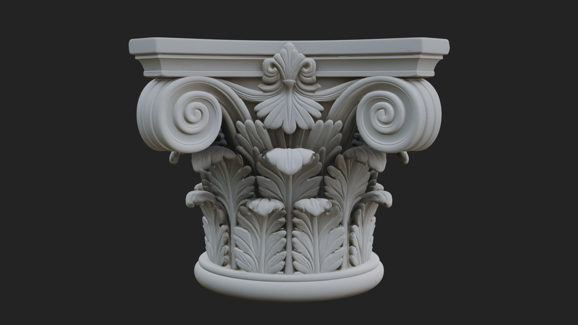 Carved Column Capital Design 28 3D Print Model 3D Model