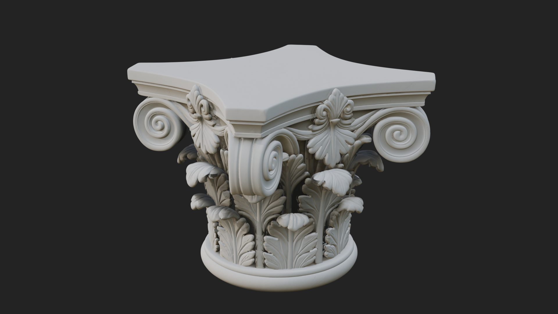 Carved Column Capital Design 28 3D Print Model 3D Model