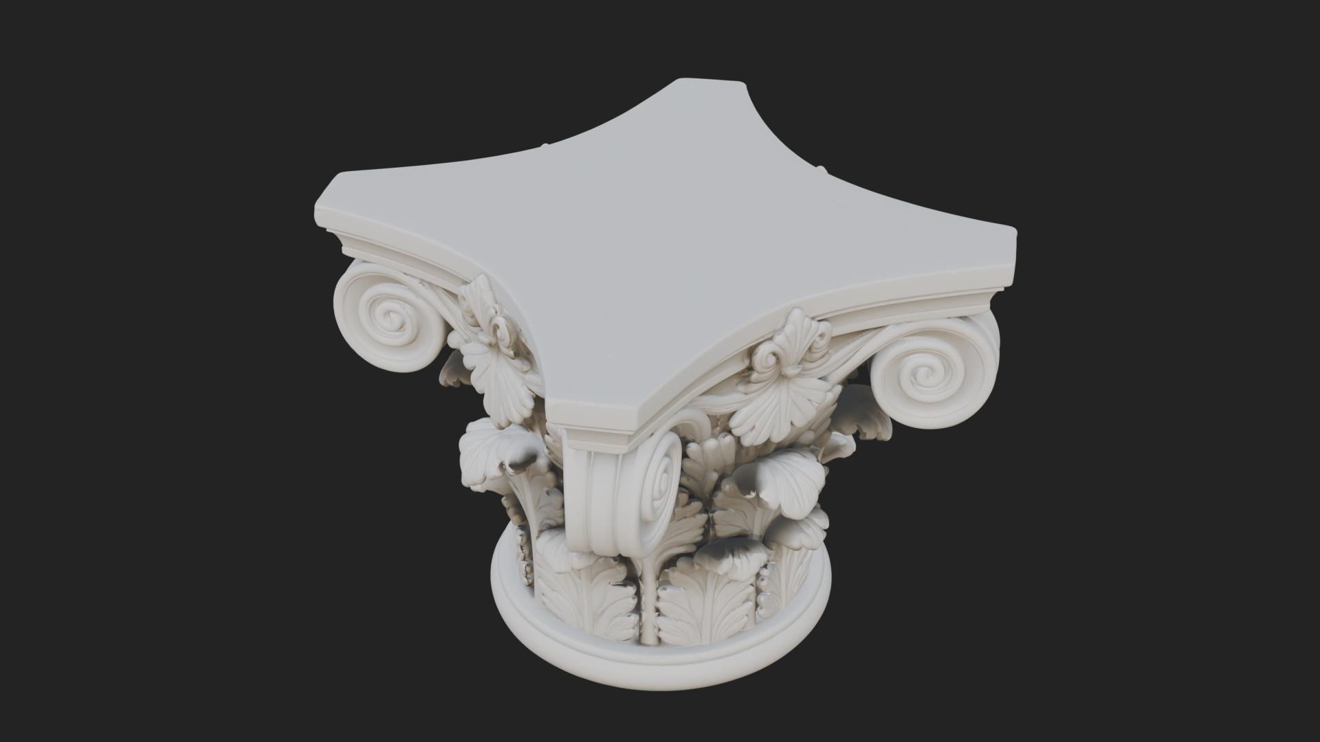 Carved Column Capital Design 28 3D Print Model 3D Model
