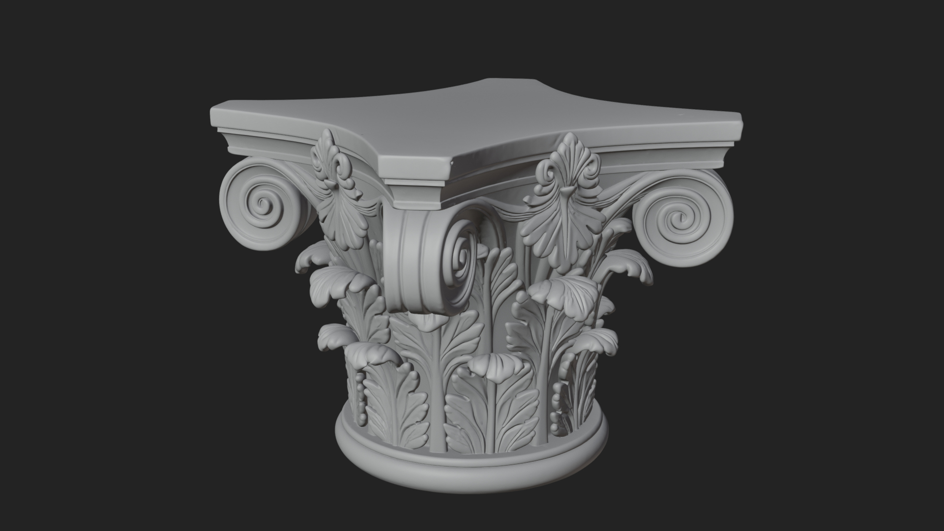 Carved Column Capital Design 28 3D Print Model 3D Model