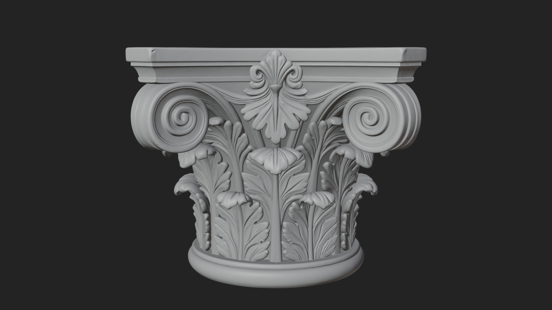 Carved Column Capital Design 28 3D Print Model 3D Model