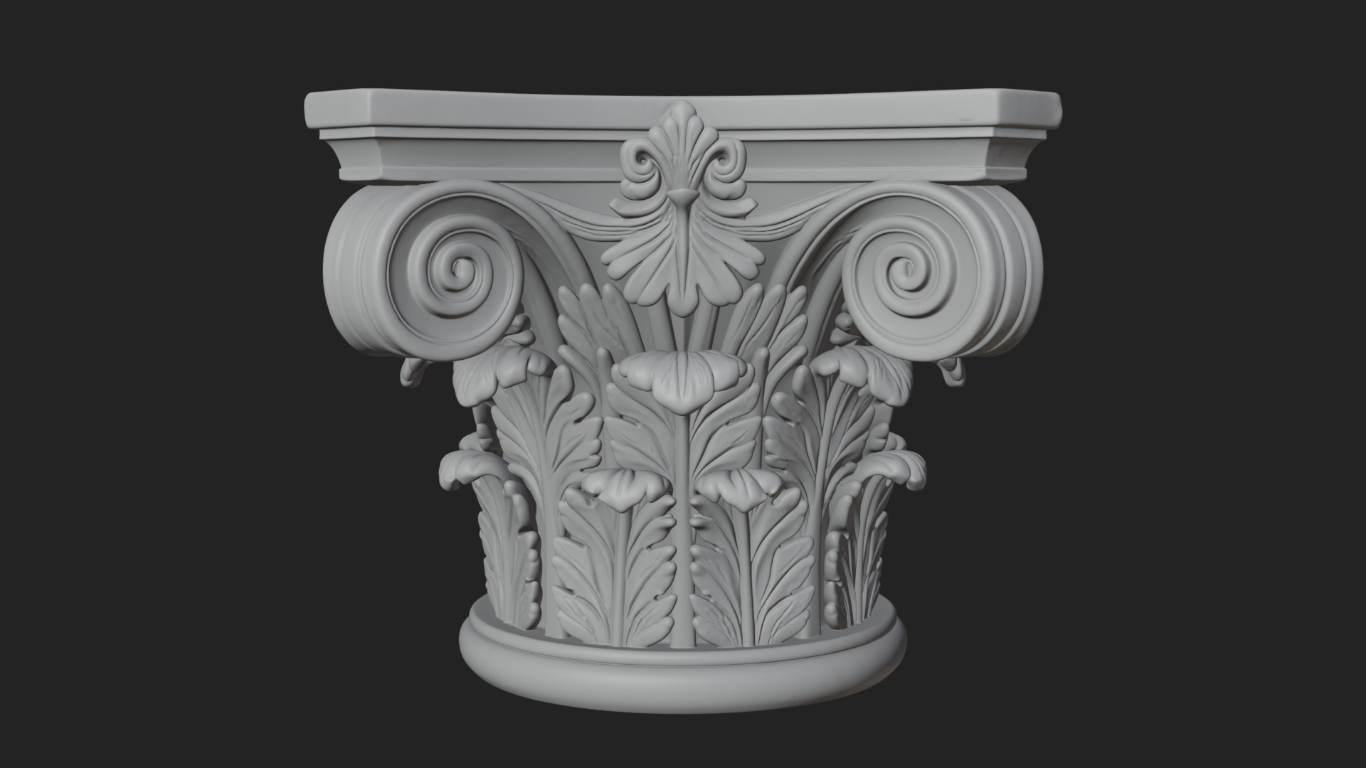 Carved Column Capital Design 28 3D Print Model 3D Model