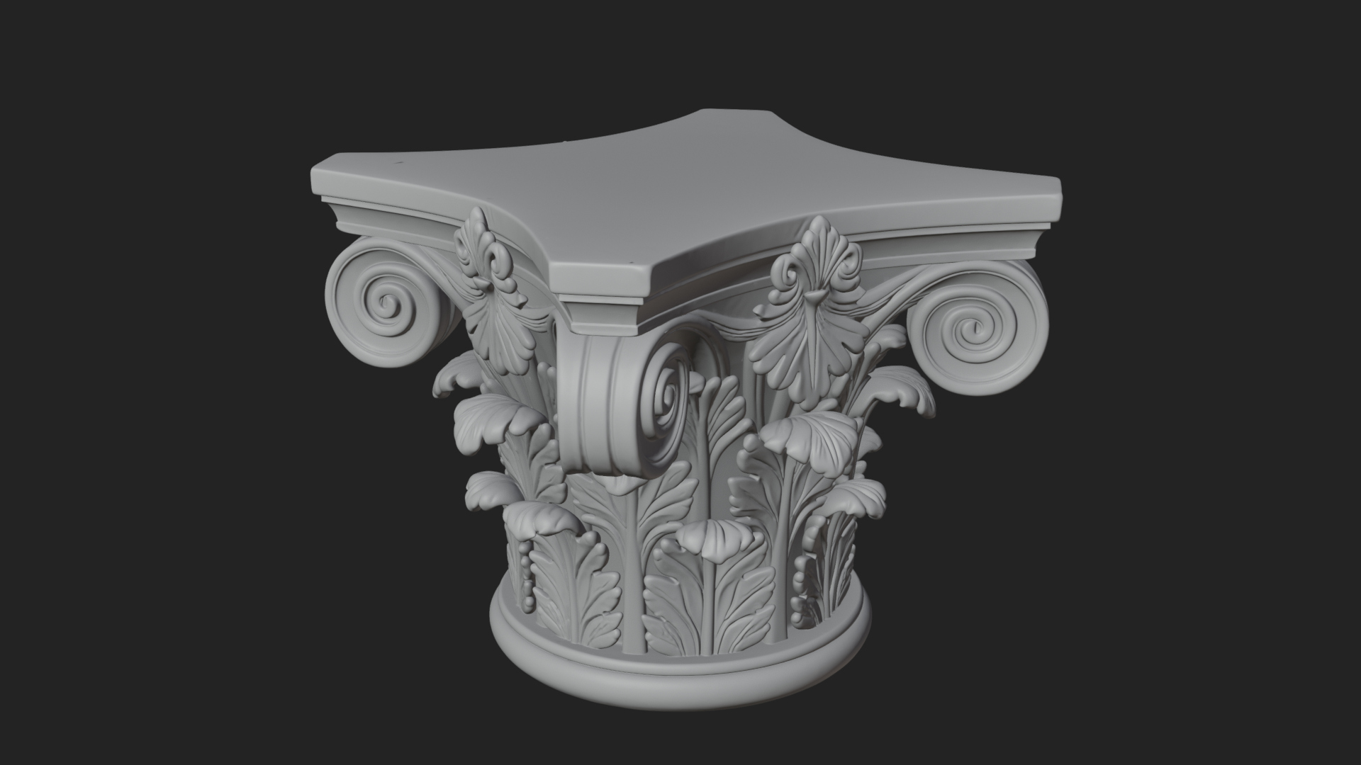 Carved Column Capital Design 28 3D Print Model 3D Model