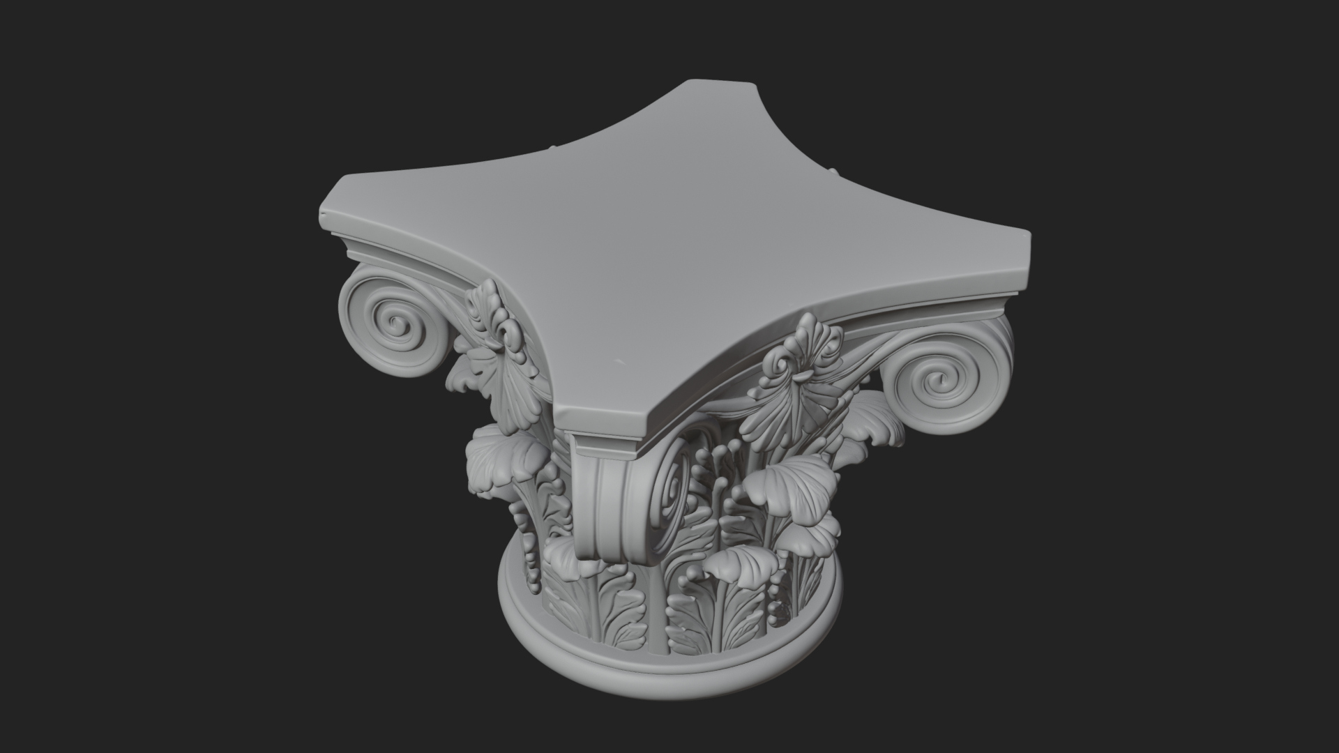 Carved Column Capital Design 28 3D Print Model 3D Model
