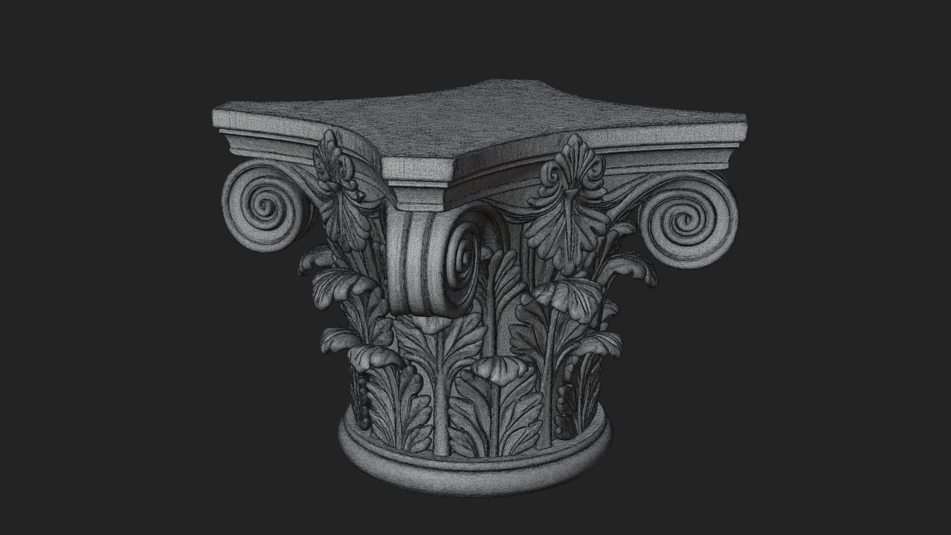 Carved Column Capital Design 28 3D Print Model 3D Model