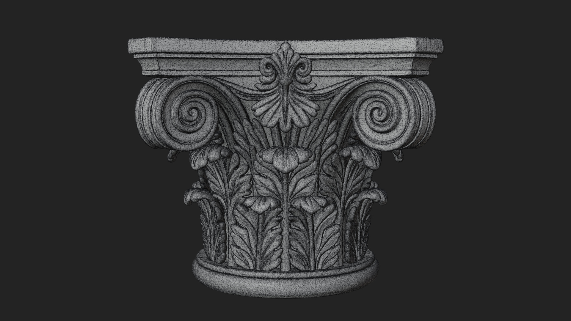 Carved Column Capital Design 28 3D Print Model 3D Model