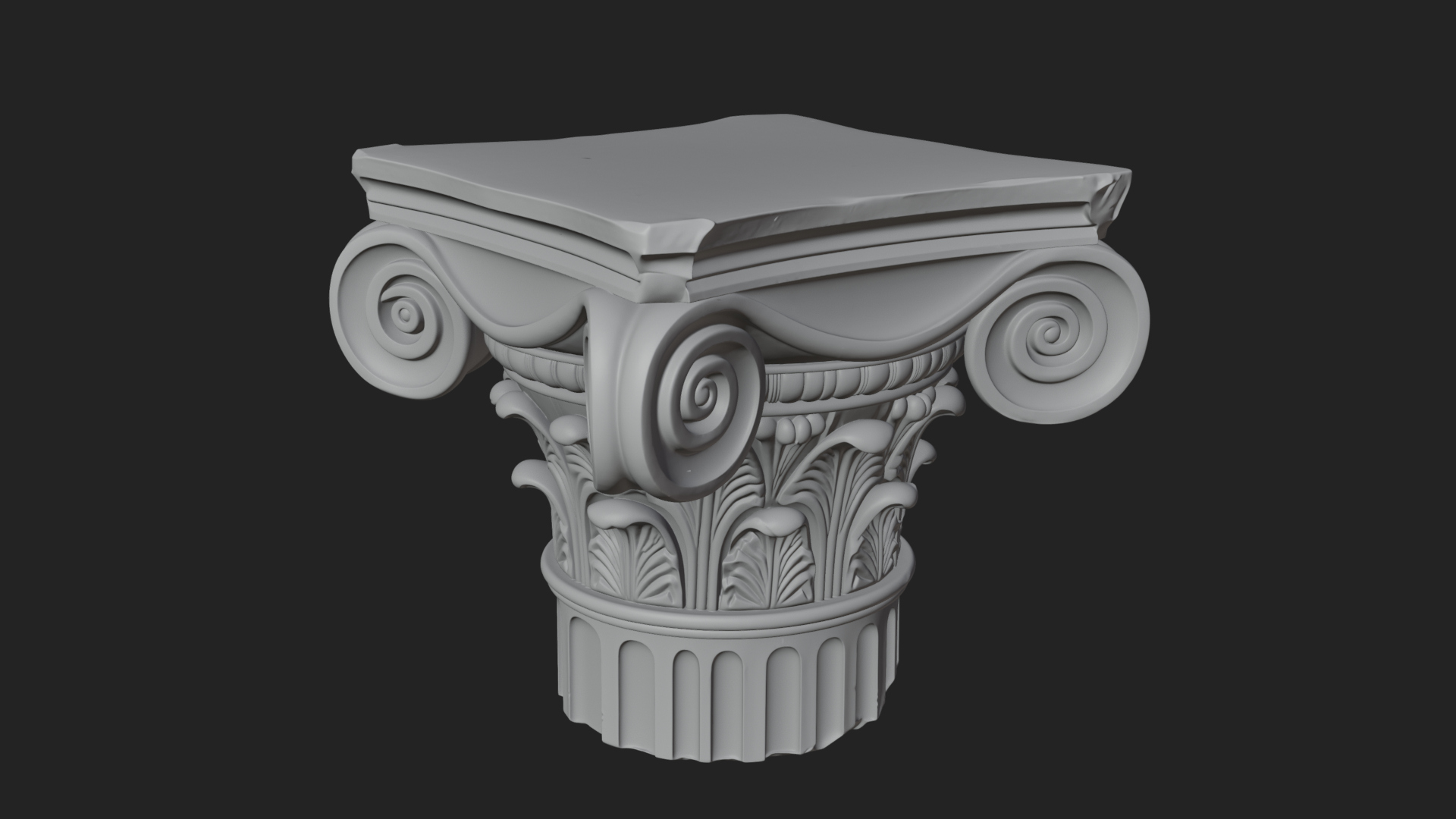 Carved Column Capital Design 30 3D Print Model 3D Model