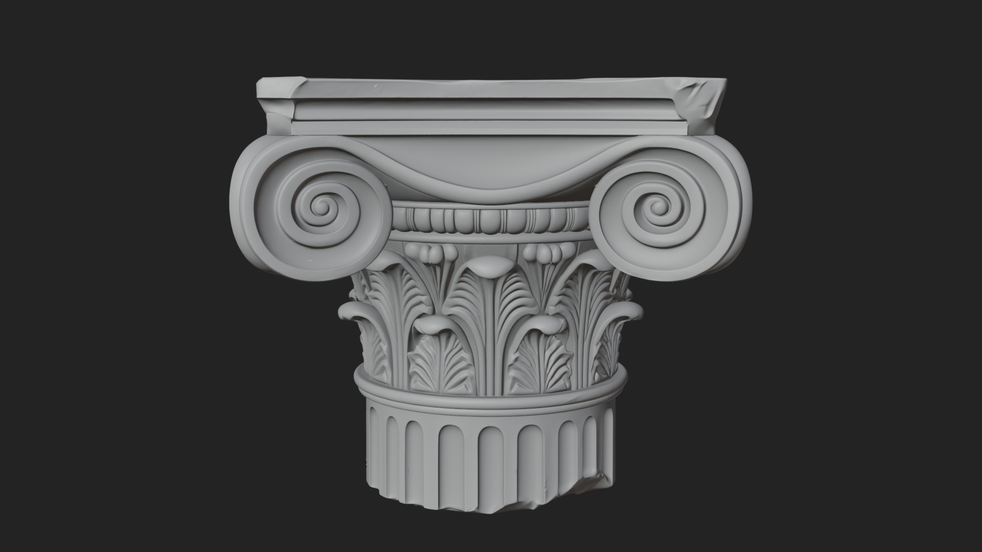 Carved Column Capital Design 30 3D Print Model 3D Model