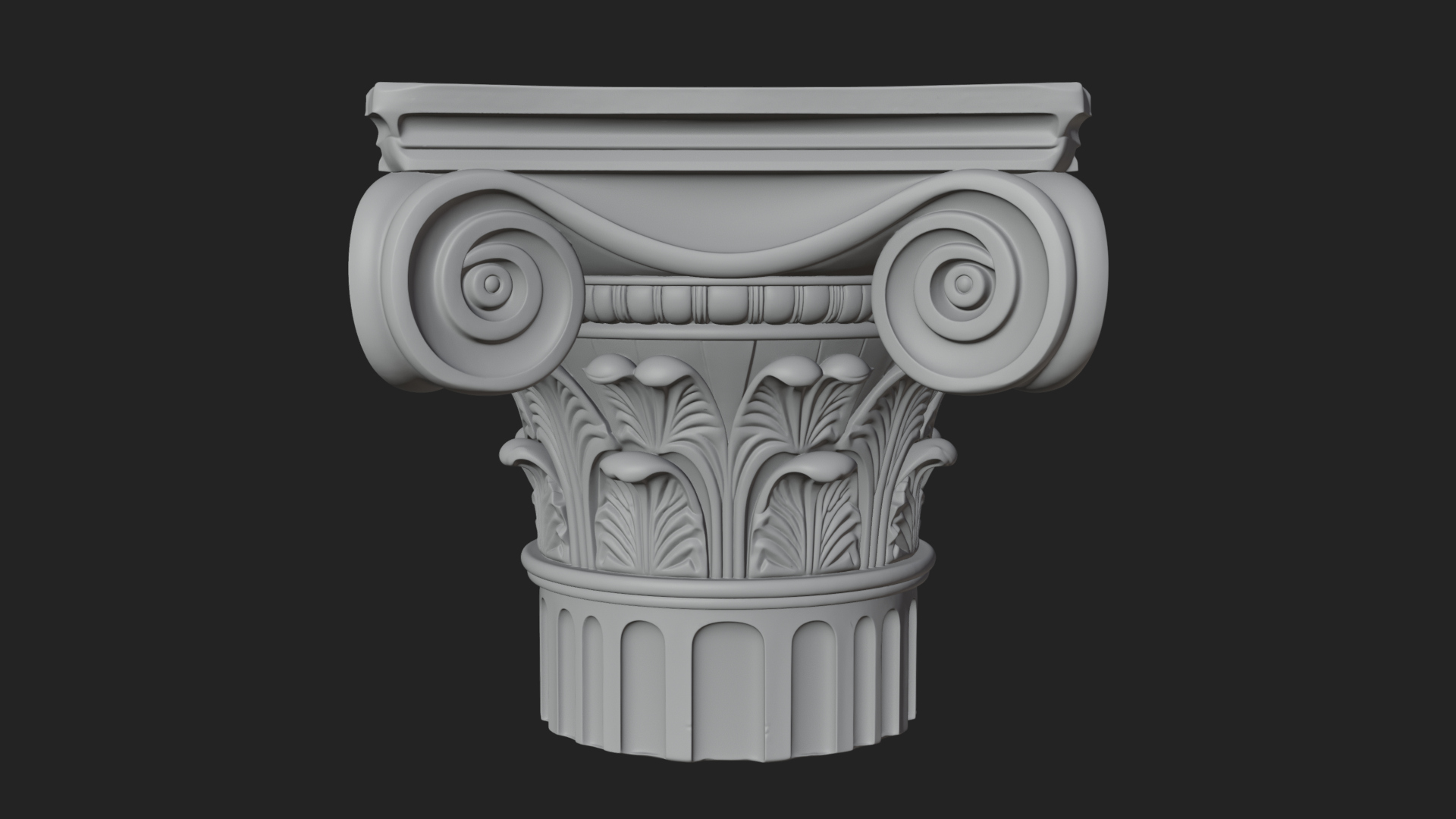 Carved Column Capital Design 30 3D Print Model 3D Model