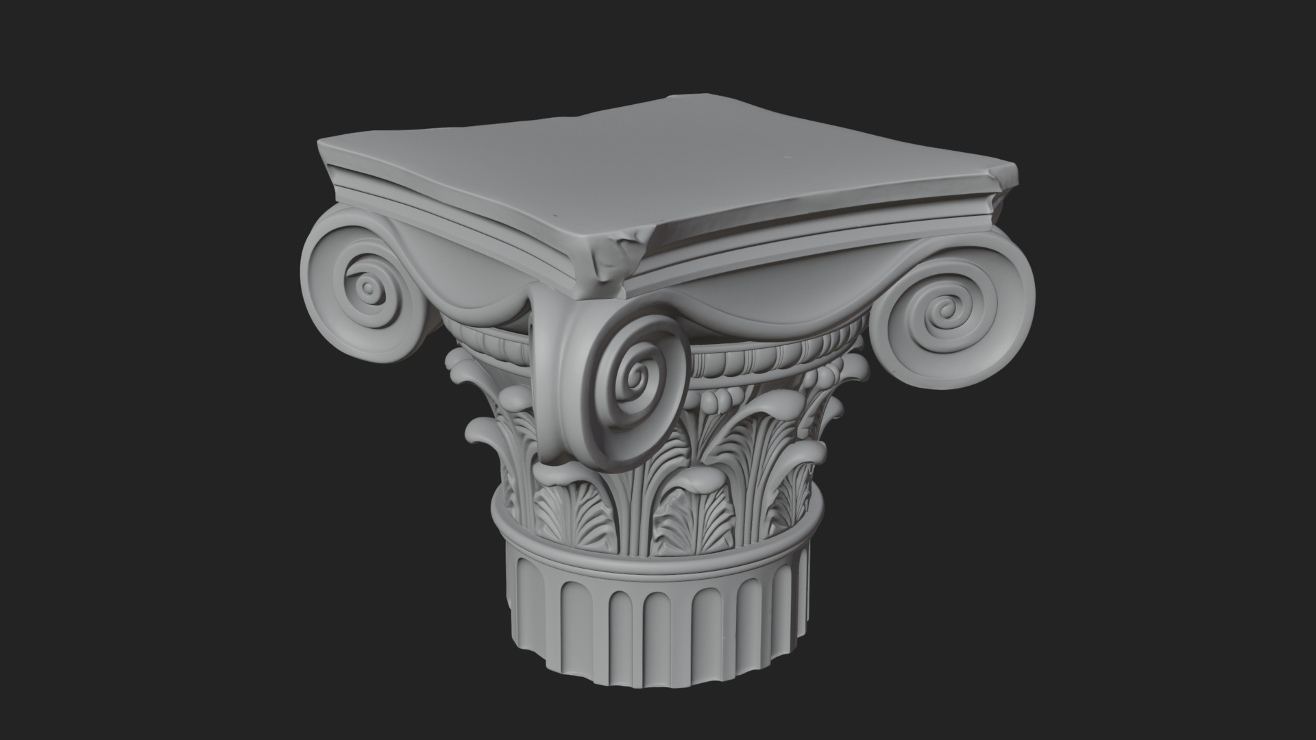 Carved Column Capital Design 30 3D Print Model 3D Model