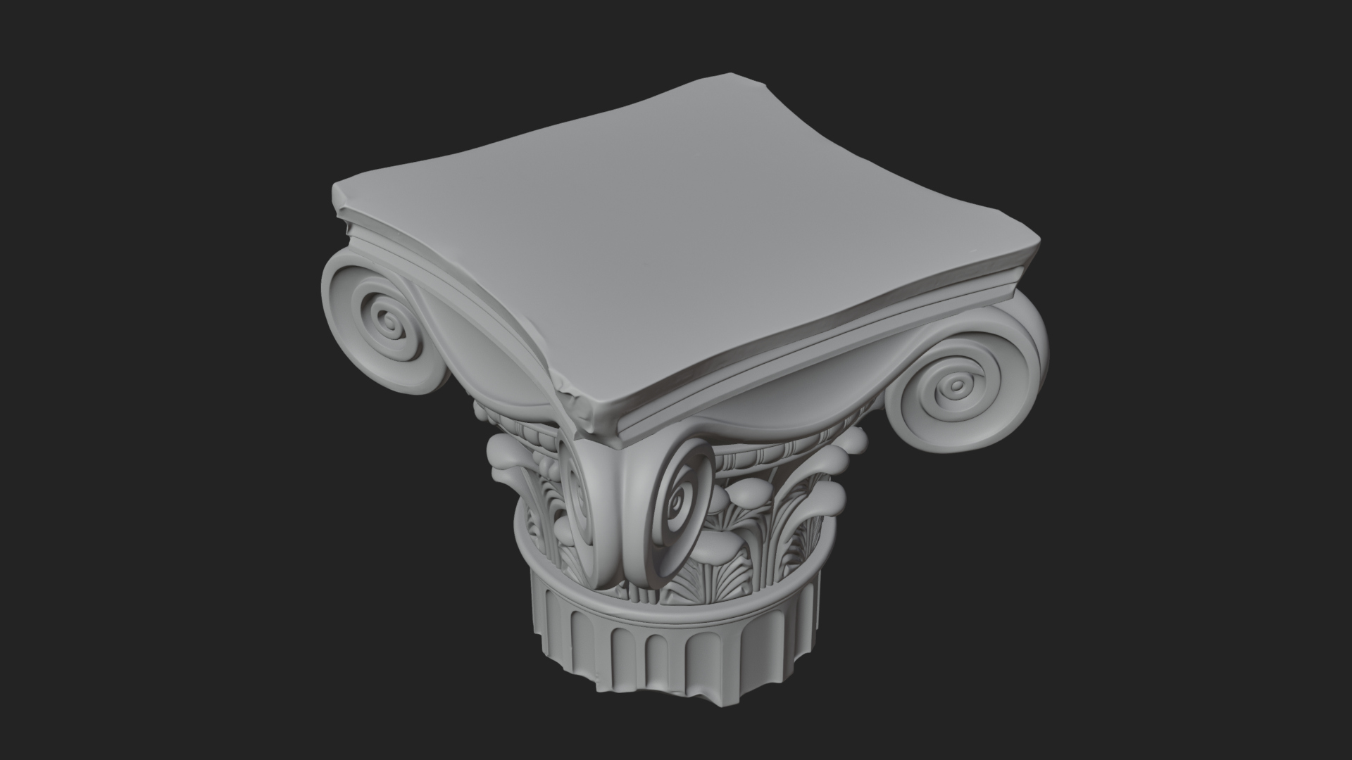 Carved Column Capital Design 30 3D Print Model 3D Model