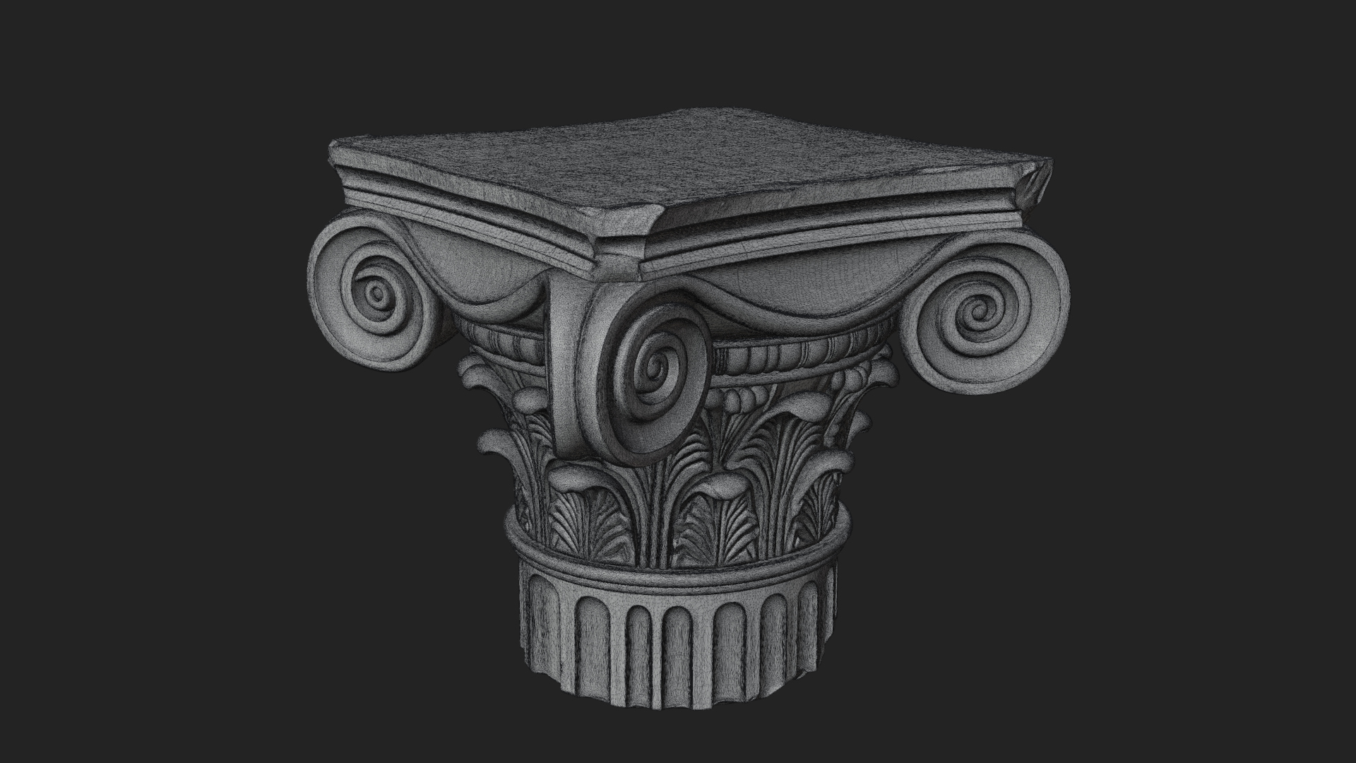 Carved Column Capital Design 30 3D Print Model 3D Model