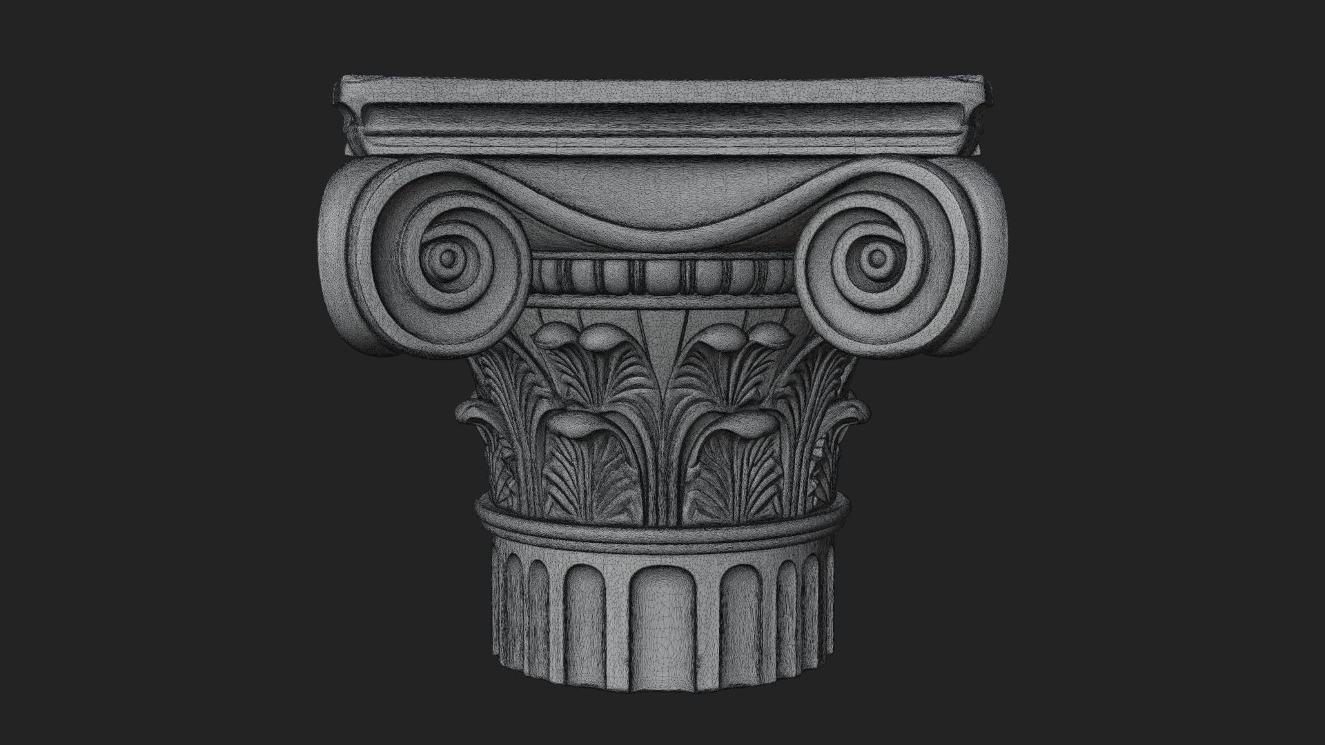 Carved Column Capital Design 30 3D Print Model 3D Model