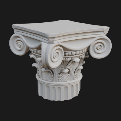Carved Column Capital Design 30 3D Print Model