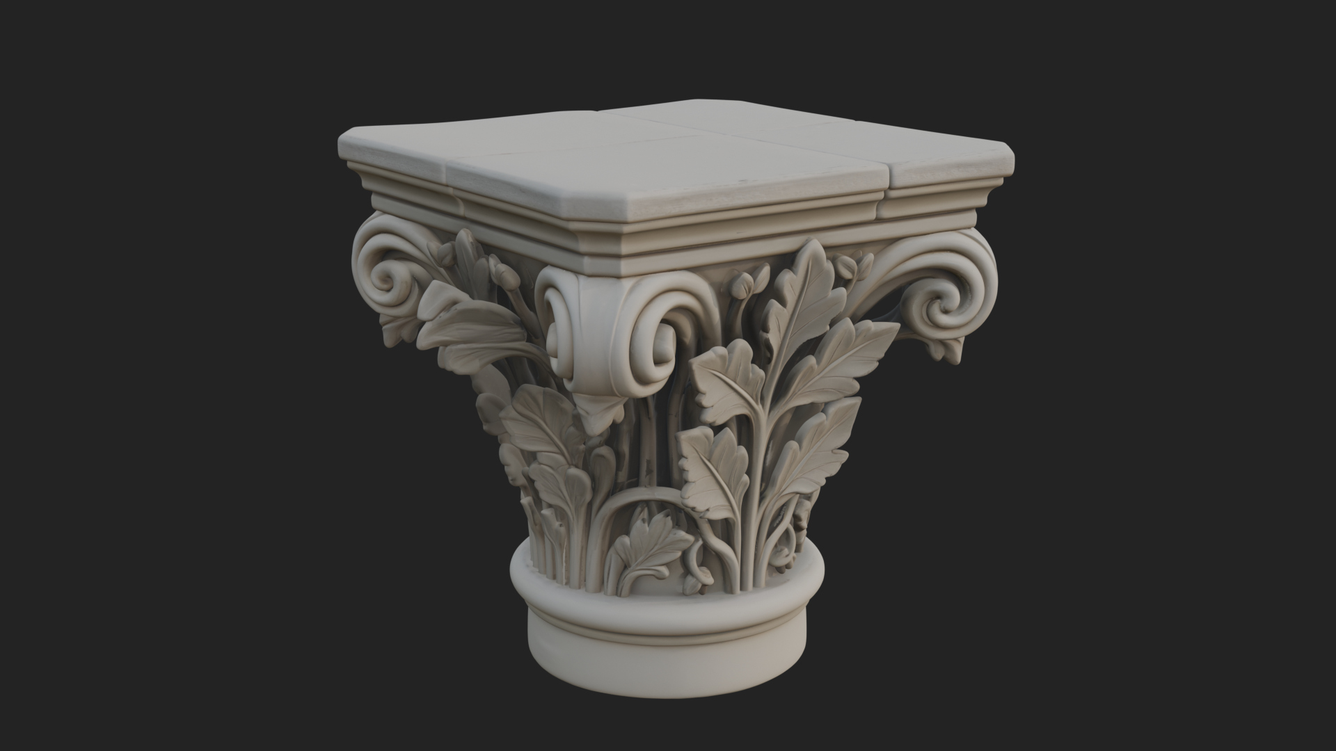 Carved Column Capital Design 31 3D Print Model 3D Model