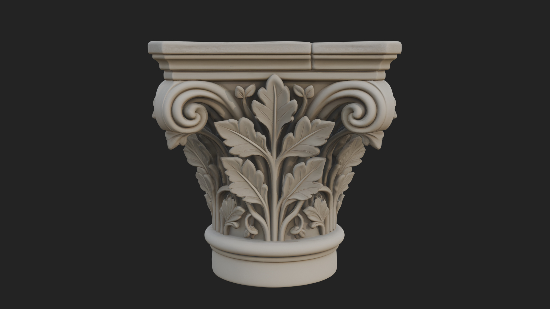 Carved Column Capital Design 31 3D Print Model 3D Model