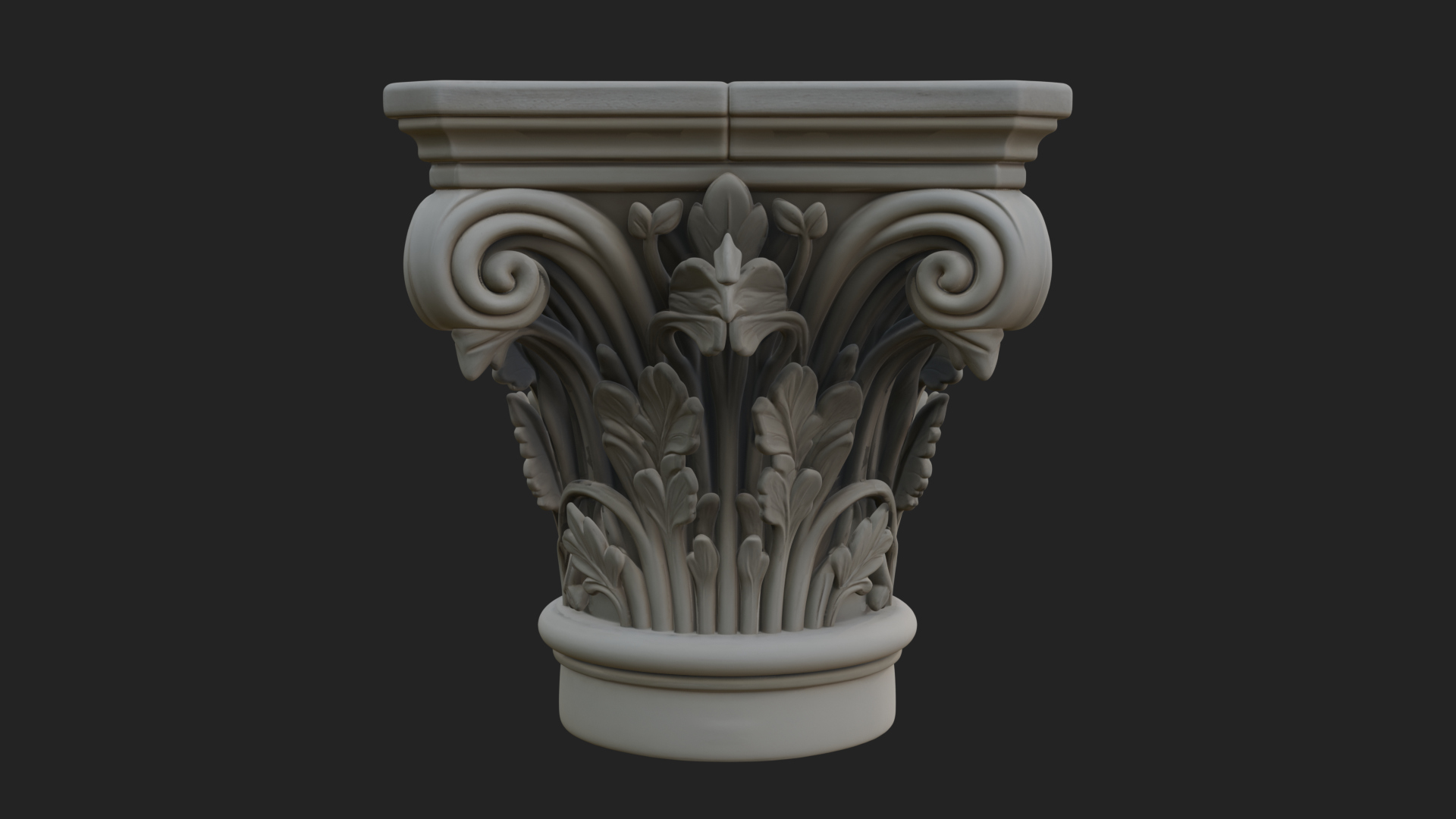 Carved Column Capital Design 31 3D Print Model 3D Model