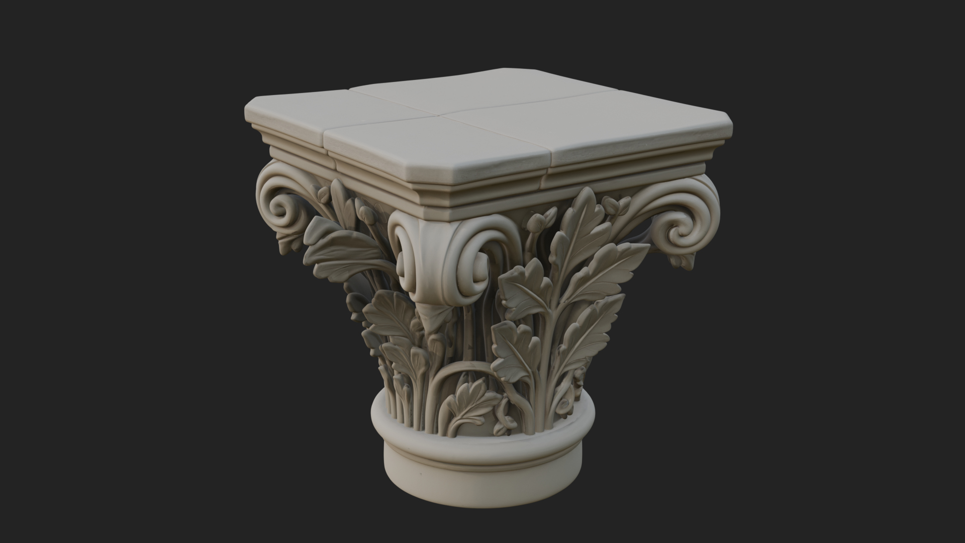 Carved Column Capital Design 31 3D Print Model 3D Model